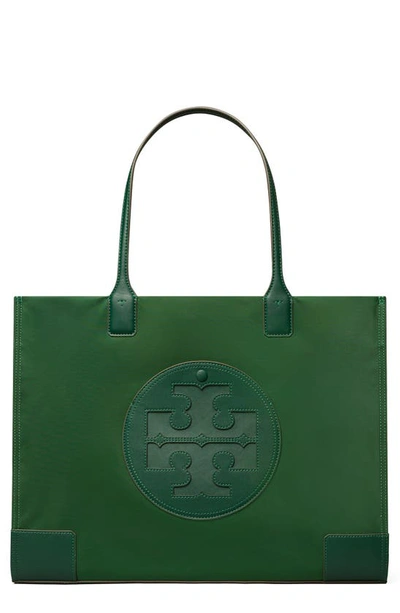 Tory Burch Ella Large Tote In Dark Foliage