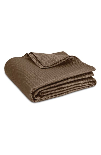 Matouk Basketweave Cotton Sateen Quilt In Mocha