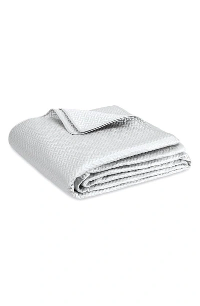Matouk Basketweave Cotton Sateen Quilt In Silver