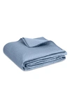 Matouk Basketweave Cotton Sateen Quilt In Hazy Blue