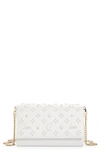 Christian Louboutin Paloma Empire Calfskin Clutch In Bianco/ Bianco