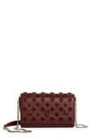 Christian Louboutin Paloma Fold-over Embellished Clutch Bag In Bordeaux
