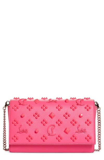 Christian Louboutin Paloma Empire Calfskin Clutch In Poupidou/ Poupidou