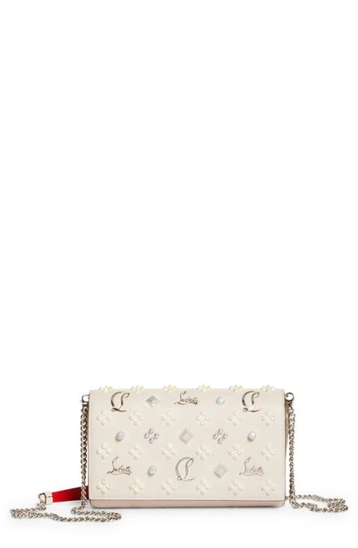 Christian Louboutin Paloma Empire Calfskin Clutch In Leche/ Multi