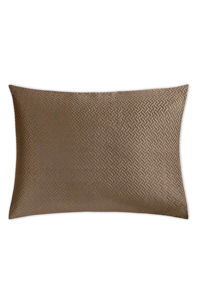 Matouk Basketweave Cotton Sateen Sham In Mocha