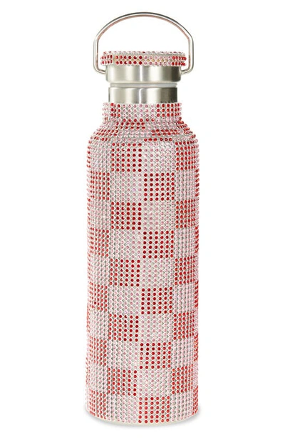 Collina Strada Crystal Embellished Insulated Water Bottle In Red/ Pink