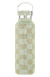 Collina Strada Crystal Embellished Insulated Water Bottle In Lime Khaki
