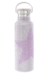 Collina Strada Crystal Embellished Insulated Water Bottle In Purple Star