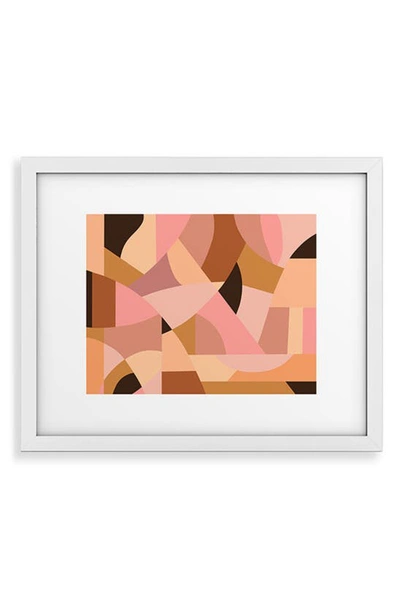 Deny Designs Pink Terracotta Framed Art Print In White Frame