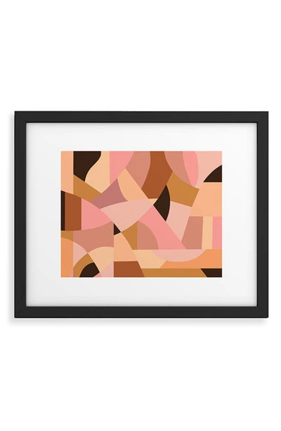 Deny Designs Pink Terracotta Framed Art Print In Black Frame