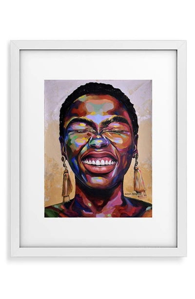 Deny Designs Celebrate Life Framed Art Print In White Frame