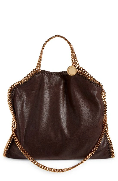 Stella Mccartney 'falabella' Faux Leather Foldover Tote In 2012 Chocolate Brown