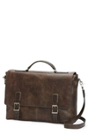 Frye Logan Leather Briefcase In Slate