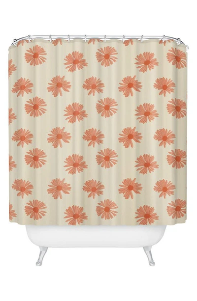 Deny Designs Gerber Daisy Shower Curtain In Orange