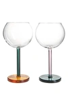 Sophie Lou Jacobsen Bilboquet Set Of 2 Wine Glasses In Golden Hour