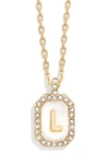 Baublebar Initial Pendant Necklace In White L
