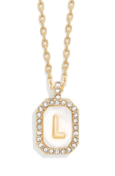 Baublebar Initial Pendant Necklace In White L