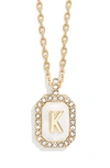 Baublebar Initial Pendant Necklace In White K