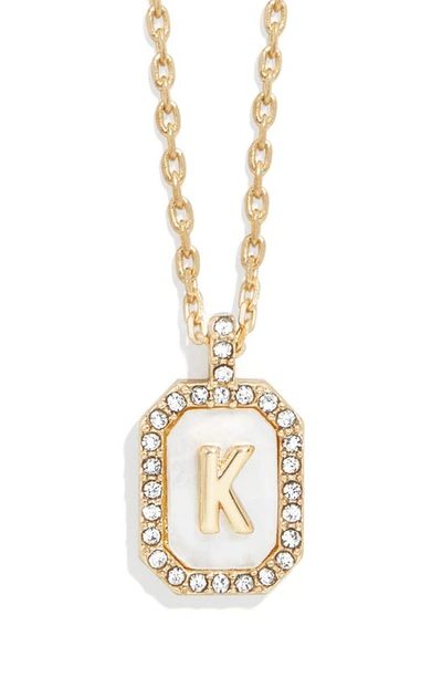 Baublebar Initial Pendant Necklace In White K