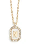 Baublebar Initial Pendant Necklace In White N