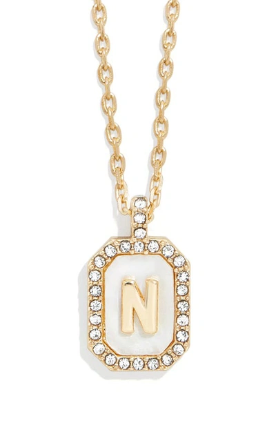 Baublebar Initial Pendant Necklace In White N