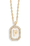 Baublebar Initial Pendant Necklace In White P