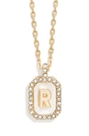 Baublebar Initial Pendant Necklace In White R