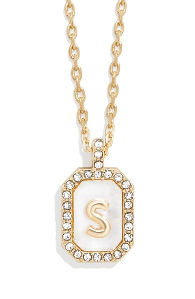 Baublebar Initial Pendant Necklace In White S