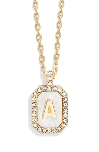 Baublebar Initial Pendant Necklace In White A