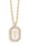 Baublebar Initial Pendant Necklace In White T