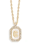 Baublebar Initial Pendant Necklace In White C