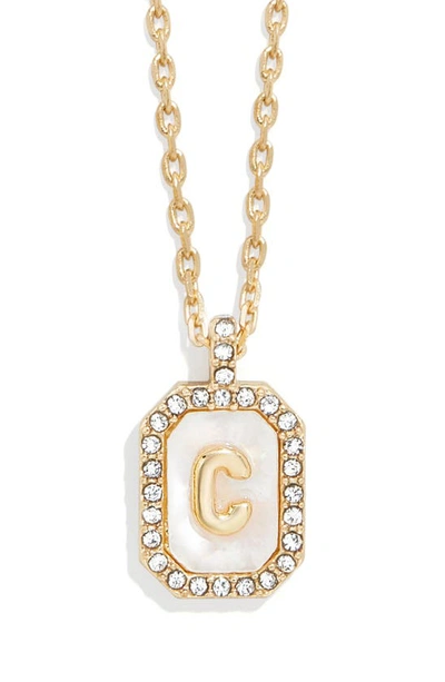 Baublebar Initial Pendant Necklace In White C