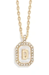 Baublebar Initial Pendant Necklace In White D