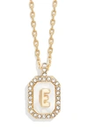 Baublebar Initial Pendant Necklace In White E