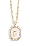 Baublebar Initial Pendant Necklace In White F