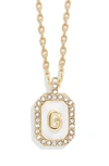 Baublebar Initial Pendant Necklace In White G