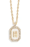 Baublebar Initial Pendant Necklace In White H