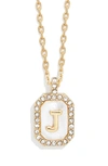 Baublebar Initial Pendant Necklace In White J