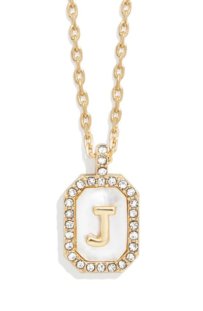Baublebar Initial Pendant Necklace In White J