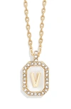 Baublebar Initial Pendant Necklace In White V