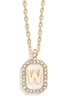Baublebar Initial Pendant Necklace In White W
