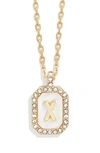 Baublebar Initial Pendant Necklace In White X