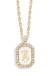 Baublebar Initial Pendant Necklace In White Z