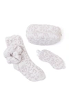 Barefoot Dreams In The Wild Eye Mask, Socks & Scrunchie Travel Set In Cream/ Stone