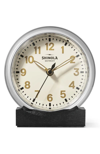 Shinola Runwell 6-inch Desk Clock In Gunmetal, Gray, And Gold-tone