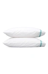 Matouk Lowell 600 Thread Count Pillowcase In Aquamarine