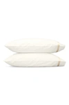 Matouk Lowell 600 Thread Count Pillowcase In Ivory/ Champagne