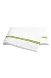 Matouk Lowell 600 Thread Count Flat Sheet In White/ Grass