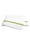 Matouk Lowell 600 Thread Count Flat Sheet In White/grass