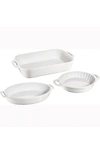 Staub 3-piece Ceramic Mixed Baking Dish Set In White